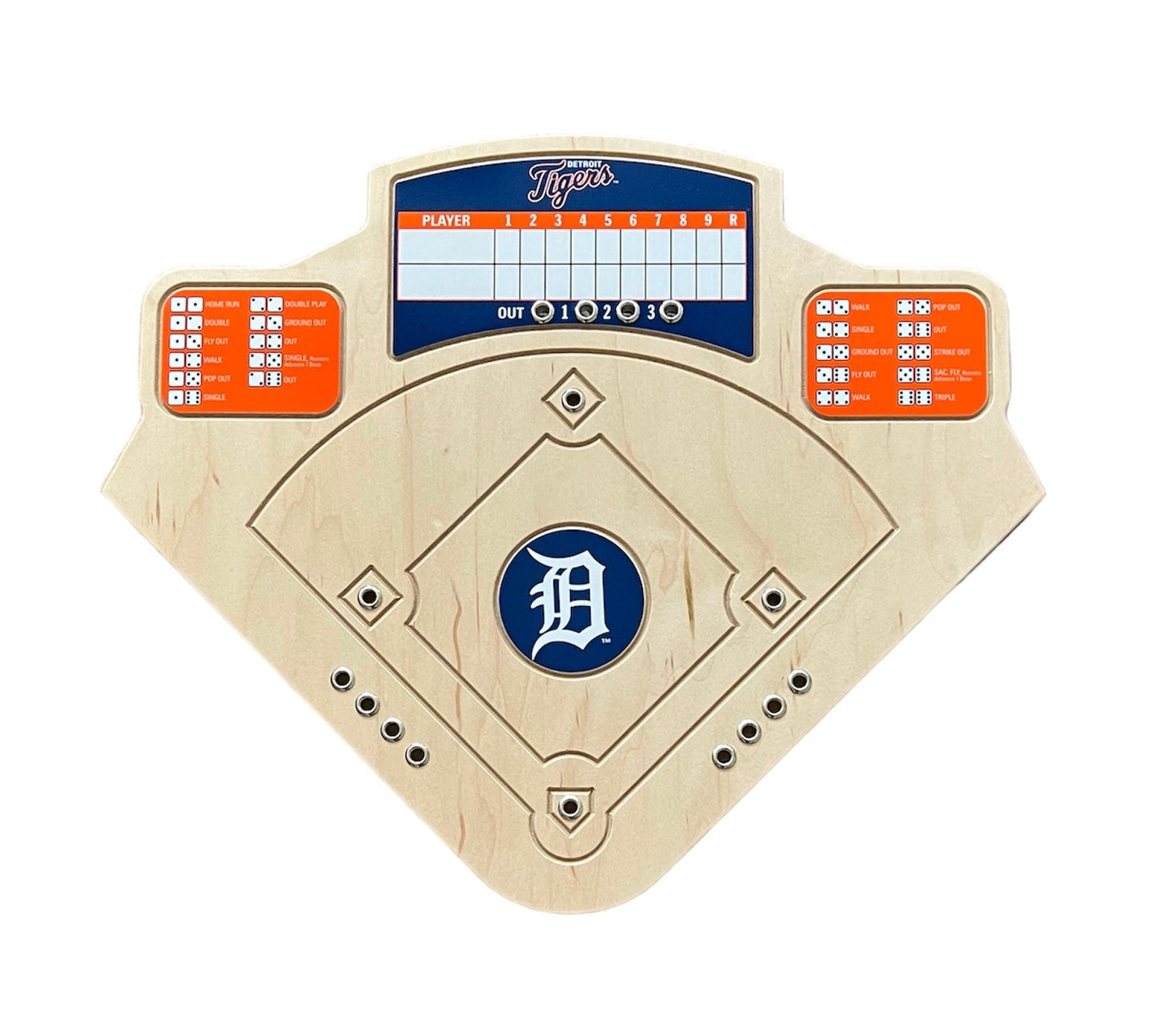 Detroit Tigers Baseball Board Game with Dice