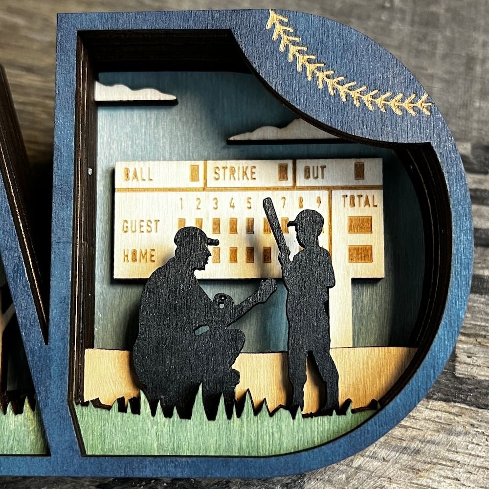 Baseball Dad Christmas Ornament | 3D Wooden Keepsake