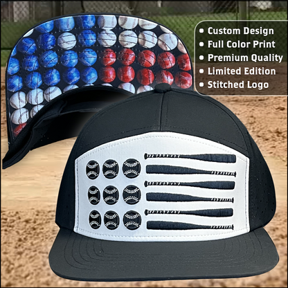 Baseball Flag Hat with Custom Printed Bill