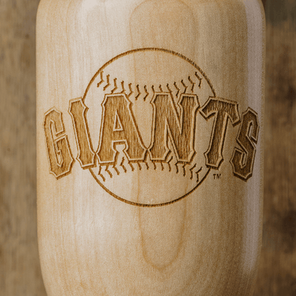 baseball bat wine glass San Francisco Giants close up